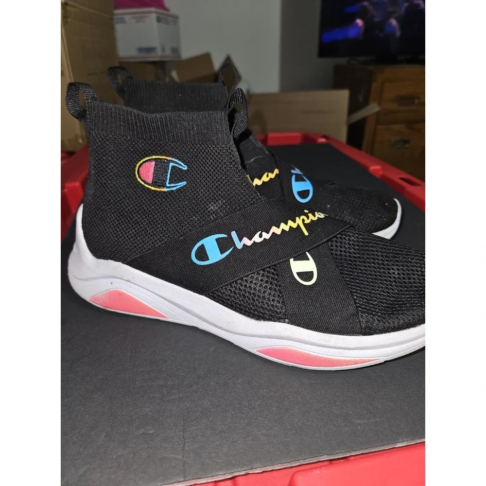 Size 6 Boys Champion High‎ Tops Slip On No Tie